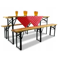Set mobilă terasă GardenLine MEB2745 Oțel/ Lemn/ Lemn/ Brown photo 3