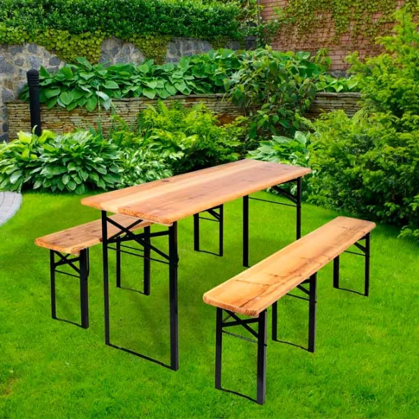 Set mobilă terasă GardenLine MEB2745 Oțel/ Lemn/ Lemn/ Brown photo 4