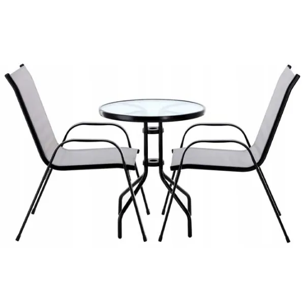 Set mobilă terasă GardenLine SAD5901 Metal/ Sticlă/ Plastic/ Gray photo 2