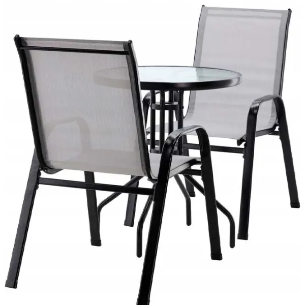 Set mobilă terasă GardenLine SAD5901 Metal/ Sticlă/ Plastic/ Gray photo 3