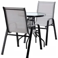 Set mobilă terasă GardenLine SAD5901 Metal/ Sticlă/ Plastic/ Gray photo 3