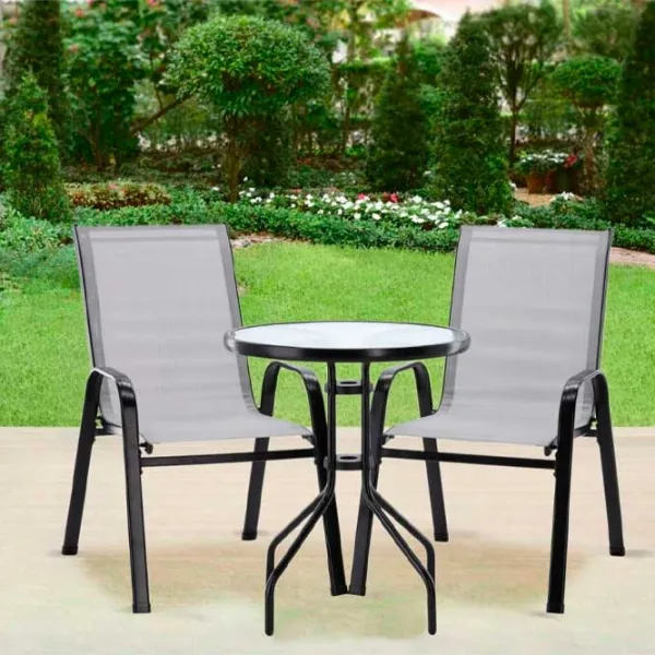 Set mobilă terasă GardenLine SAD5901 Metal/ Sticlă/ Plastic/ Gray photo 5