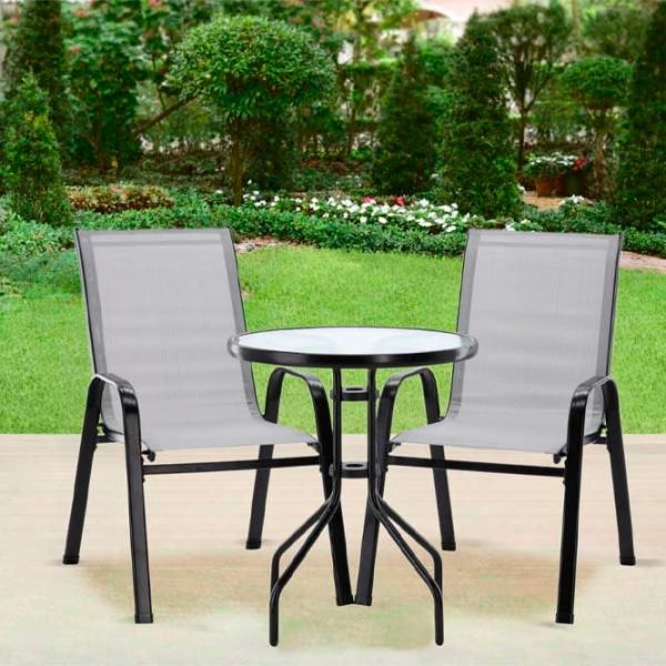 Set mobilă terasă GardenLine SAD5901 Metal/ Sticlă/ Plastic/ Gray photo 5