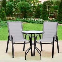 Set mobilă terasă GardenLine SAD5901 Metal/ Sticlă/ Plastic/ Gray photo 5