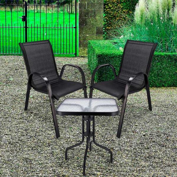 Set mobilă terasă Jumi Fiesta OM-967977 Metal/ Sticlă/ Stofă/ Black photo 5 Set mobilă terasă Jumi Fiesta OM-967977 Metal/ Sticlă/ Stofă/ Black photo 5