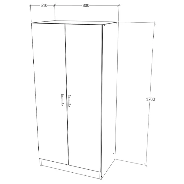 Dulap Haaus Remi 2U 80 x 51 x 170 / PAL / Light Elm photo 3