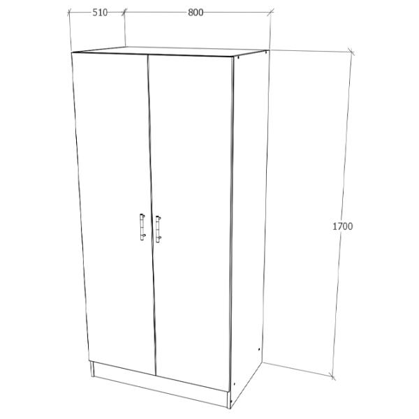 Dulap Haaus Remi 2U 80 x 51 x 170 / PAL / Light Elm photo 3