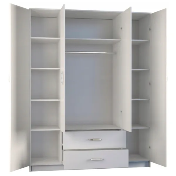 Шкаф TopEshop Romana 160 160 x 52см x 205 / ЛДСП / Белый photo 2 Шкаф TopEshop Romana 160 160 x 52см x 205 / ЛДСП / Белый photo 2