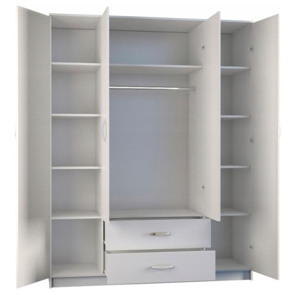 Шкаф TopEshop Romana 160 160 x 52см x 205 / ЛДСП / Белый photo 2 Шкаф TopEshop Romana 160 160 x 52см x 205 / ЛДСП / Белый photo 2