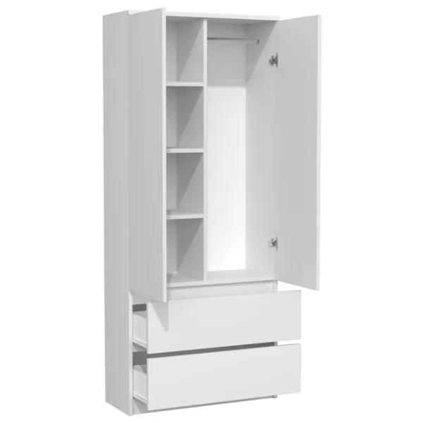 Шкаф TopEshop Malwa SS-90 90 x 50см x 180 / ЛДСП / Белый photo 2 Шкаф TopEshop Malwa SS-90 90 x 50см x 180 / ЛДСП / Белый photo 2