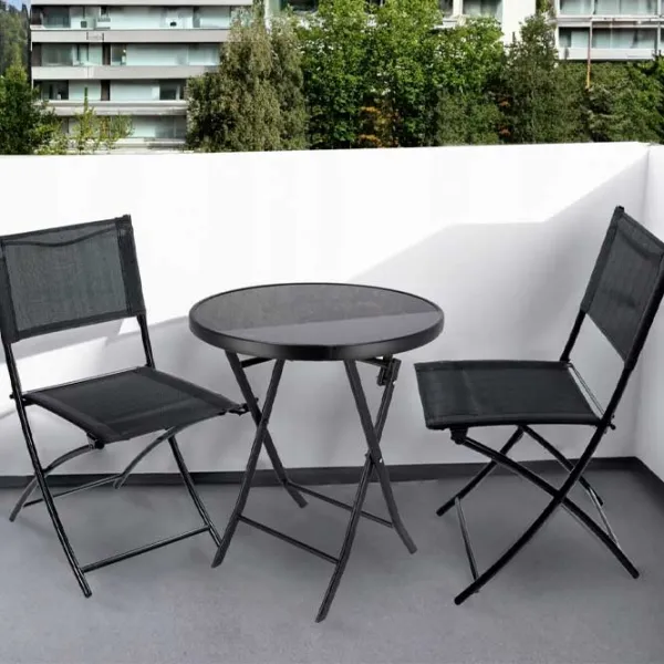Set mobilă terasă Jumi OM-886094 Metal/ Sticlă/ Metal/ Black photo 6 Set mobilă terasă Jumi OM-886094 Metal/ Sticlă/ Metal/ Black photo 6