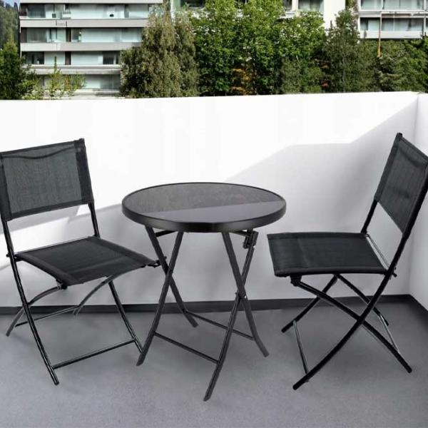 Set mobilă terasă Jumi OM-886094 Metal/ Sticlă/ Metal/ Black photo 6 Set mobilă terasă Jumi OM-886094 Metal/ Sticlă/ Metal/ Black photo 6
