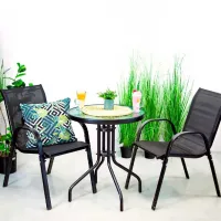 Набор мебели для террасы Jumi Fiesta OM-967960 Металл/ Стекло/ Ткань/ Черный photo 4