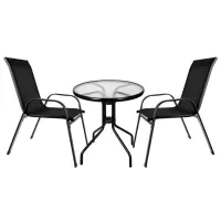 Set mobilă terasă Gardlov 23461 Metal/ Sticlă/ Stofă/ White photo 2