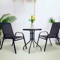 Set mobilă terasă Gardlov 23461 Metal/ Sticlă/ Stofă/ White photo 5