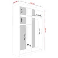 Шкаф Prime Furniture Malani 138 x 59см x 205 / ЛДСП / Дуб Крафт Золотой photo 5