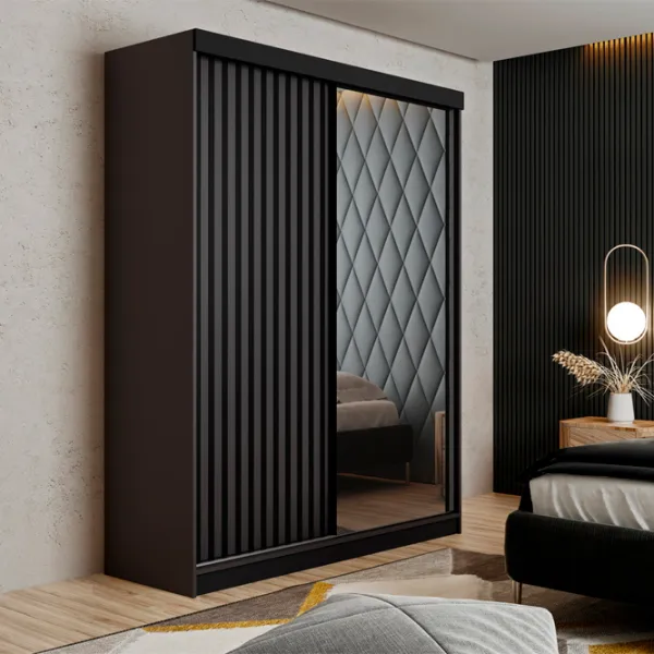 Шкаф Prime Furniture Malani 138 x 59см x 205 / ЛДСП / Графитовый photo 2 Шкаф Prime Furniture Malani 138 x 59см x 205 / ЛДСП / Графитовый photo 2