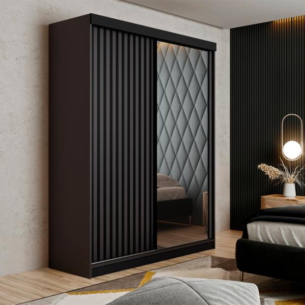 Шкаф Prime Furniture Malani 138 x 59см x 205 / ЛДСП / Графитовый photo 2 Шкаф Prime Furniture Malani 138 x 59см x 205 / ЛДСП / Графитовый photo 2