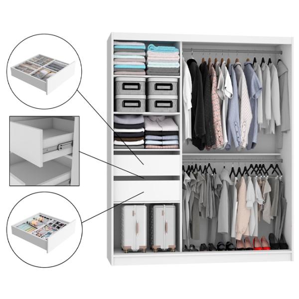 Dulap Belini Premium MT SZP5 SZP5/1/B/W/0/KLP 200 x 60 x 216 / PAL / Negru photo 2 Dulap Belini Premium MT SZP5 SZP5/1/B/W/0/KLP 200 x 60 x 216 / PAL / Negru photo 2