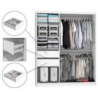 Шкаф Belini Premium MBP SZP8 SZP8/0/1W/2DW1L/0/KLAL 235 x 60см x 216 / ЛДСП / Белый photo 2