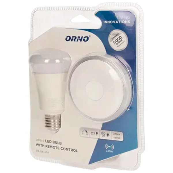 Лампочка светодиодная ORNO ORGB430 E27/ 7 Вт/ 6500 К/ 500лм/ White photo 4 Лампочка светодиодная ORNO ORGB430 E27/ 7 Вт/ 6500 К/ 500лм/ White photo 4