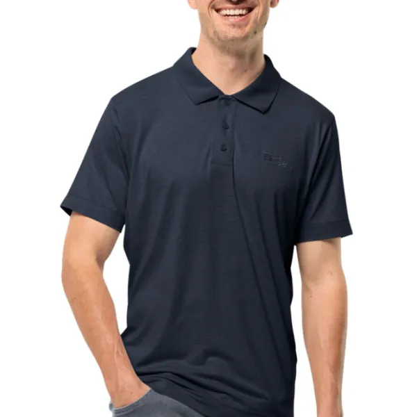 Футболка поло для мужчин Jack Wolfskin Travel Polo M Темно-синий photo 2 Футболка поло для мужчин Jack Wolfskin Travel Polo M Темно-синий photo 2