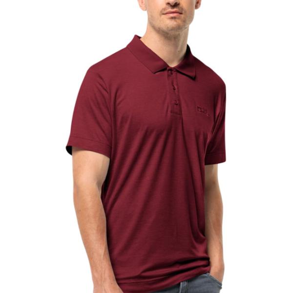 Футболка поло для мужчин Jack Wolfskin Travel Polo M Красный photo 2 Футболка поло для мужчин Jack Wolfskin Travel Polo M Красный photo 2