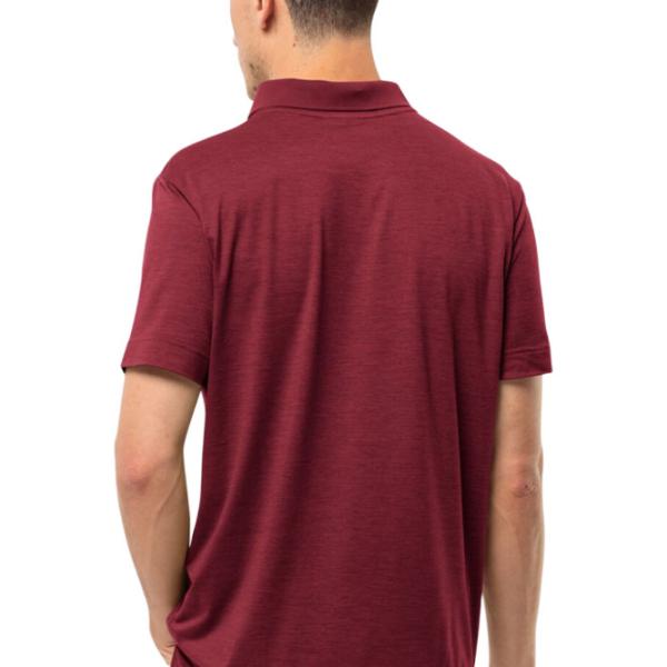 Tricou polo pentru bărbați Jack Wolfskin Travel Polo M Red photo 3