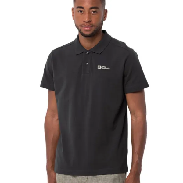 Tricou polo pentru bărbați Jack Wolfskin Essential Polo M Black photo 2