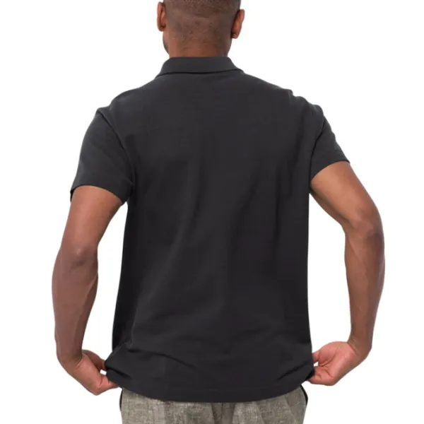 Футболка поло для мужчин Jack Wolfskin Essential Polo M Черный photo 3 Футболка поло для мужчин Jack Wolfskin Essential Polo M Черный photo 3