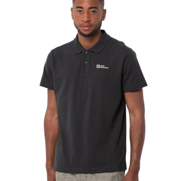 Tricou polo pentru bărbați Jack Wolfskin Essential Polo M Black photo 2 Tricou polo pentru bărbați Jack Wolfskin Essential Polo M Black photo 2