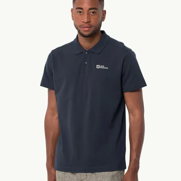 Tricou polo pentru bărbați Jack Wolfskin Essential Polo M Navy photo 2 Tricou polo pentru bărbați Jack Wolfskin Essential Polo M Navy photo 2
