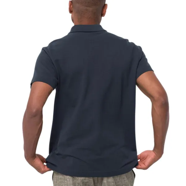 Tricou polo pentru bărbați Jack Wolfskin Essential Polo M Navy photo 3 Tricou polo pentru bărbați Jack Wolfskin Essential Polo M Navy photo 3