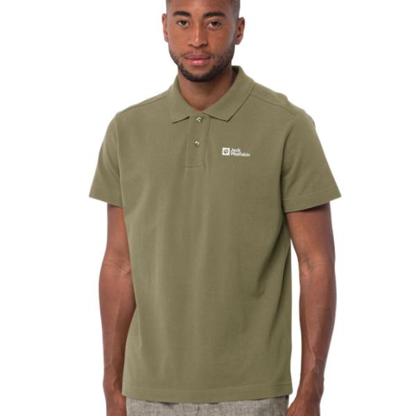 Футболка поло для мужчин Jack Wolfskin Essential Polo M Darkolivegreen photo 2