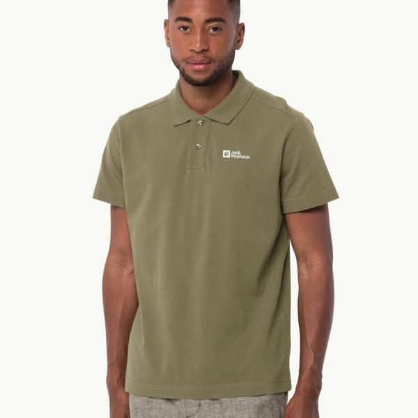 Tricou polo pentru bărbați Jack Wolfskin Essential Polo M Darkolivegreen photo 2