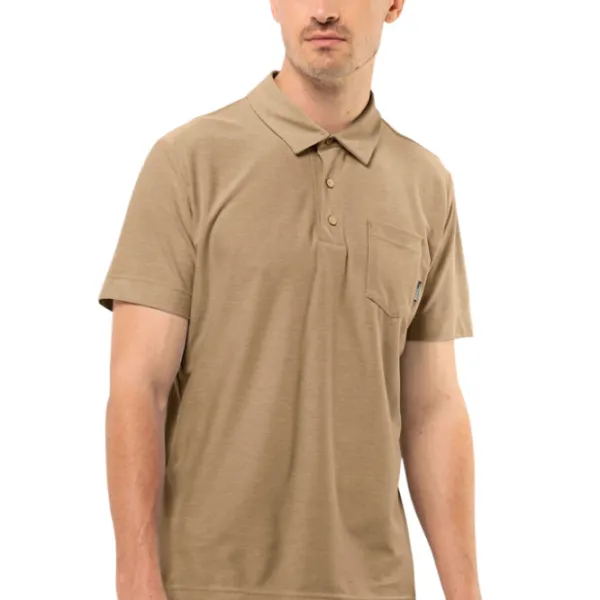 Футболка поло для мужчин Jack Wolfskin Terral Polo M Бежевый photo 2 Футболка поло для мужчин Jack Wolfskin Terral Polo M Бежевый photo 2