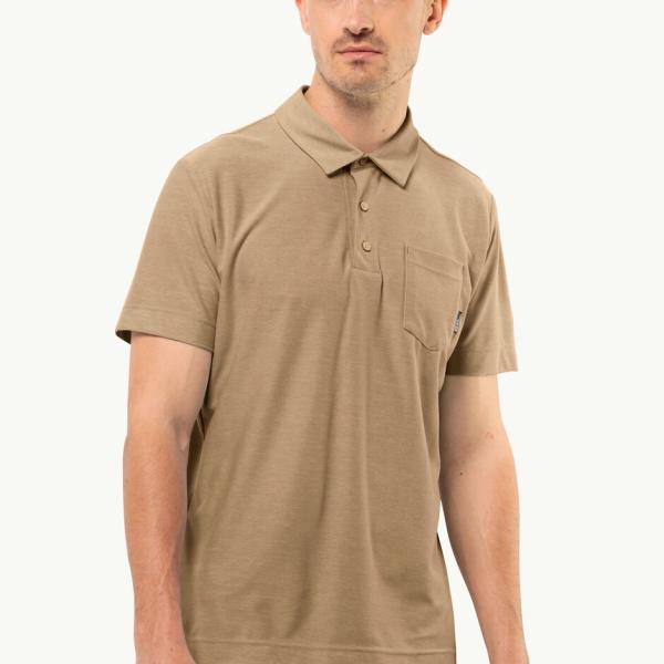 Tricou polo pentru bărbați Jack Wolfskin Terral Polo M Beige photo 2