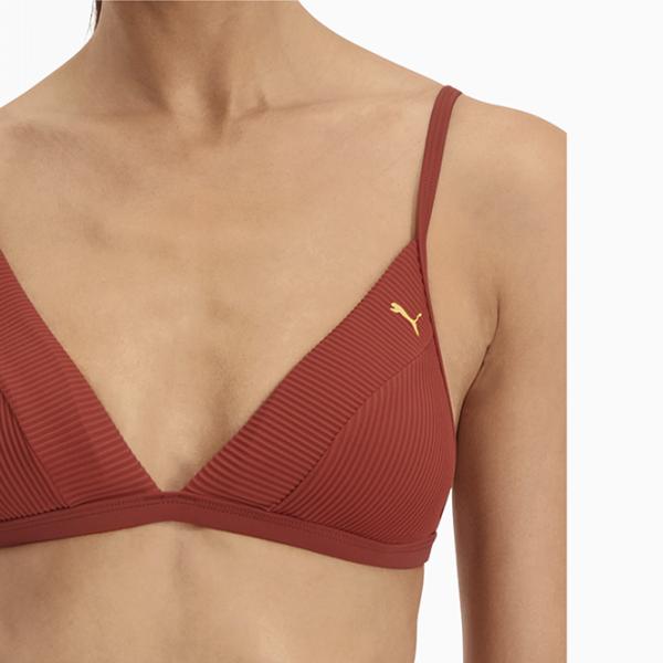 Sutien de baie pentru femei Puma Swim Women Ribbed Triangle Top 1P XL/ Brown photo 4 Sutien de baie pentru femei Puma Swim Women Ribbed Triangle Top 1P XL/ Brown photo 4