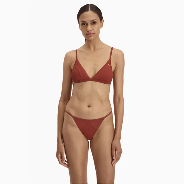 Sutien de baie pentru femei Puma Swim Women Ribbed Triangle Top 1P XL/ Brown photo 6 Sutien de baie pentru femei Puma Swim Women Ribbed Triangle Top 1P XL/ Brown photo 6