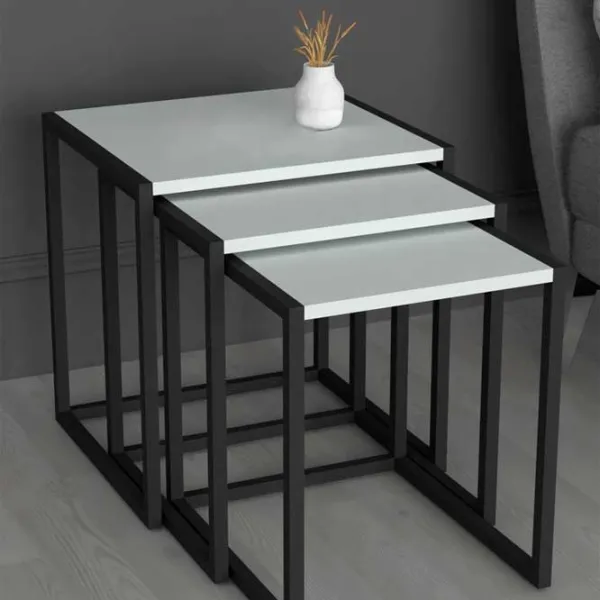 Set măsuțe de cafea Fabulous Metal Nesting 5639935 White photo 3