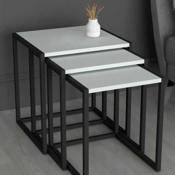 Set măsuțe de cafea Fabulous Metal Nesting 5639935 White photo 3