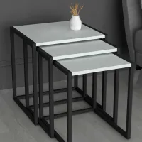 Set măsuțe de cafea Bofigo Metal Nesting 5639935 White photo 3