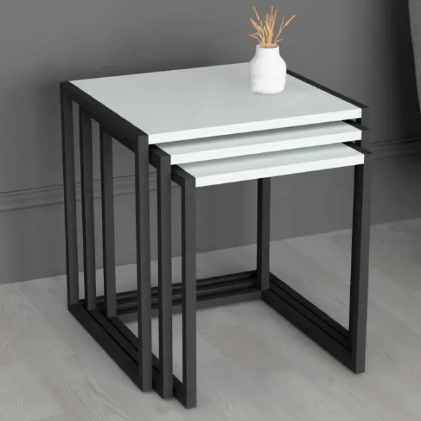 Set măsuțe de cafea Fabulous Metal Nesting 5639935 White photo 4