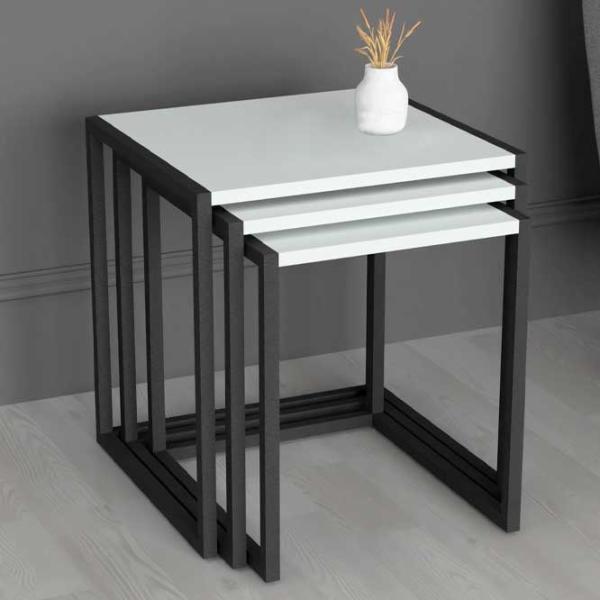 Set măsuțe de cafea Fabulous Metal Nesting 5639935 White photo 4