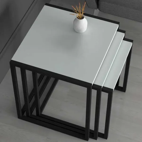 Set măsuțe de cafea Fabulous Metal Nesting 5639935 White photo 5