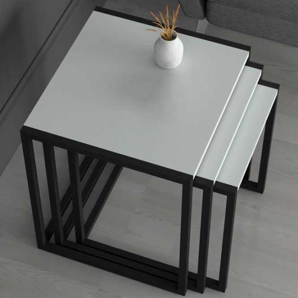 Set măsuțe de cafea Fabulous Metal Nesting 5639935 White photo 5