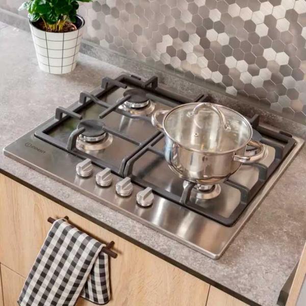 Plită încorporabilă pe gaz Indesit THP 641 IX/ I Inox/ Inox photo 6