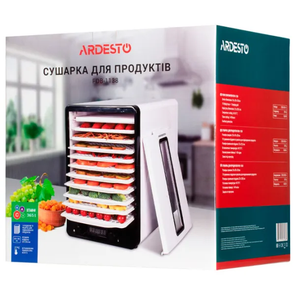 Uscător de alimente Ardesto FDB-1138 550 W/ White photo 7