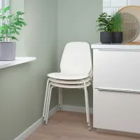 Scaun de bucătărie Ikea Lidas Plastic/ White White photo 3