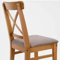 Scaun de bucătărie Ikea Ingolf Stofă/ Brown Beige photo 3